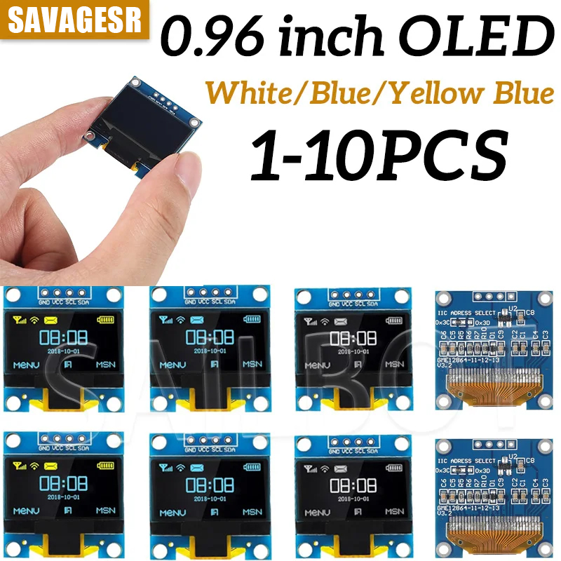 Oled Display 0.96 - 1-10 pces 0.96 Polegada módulo de