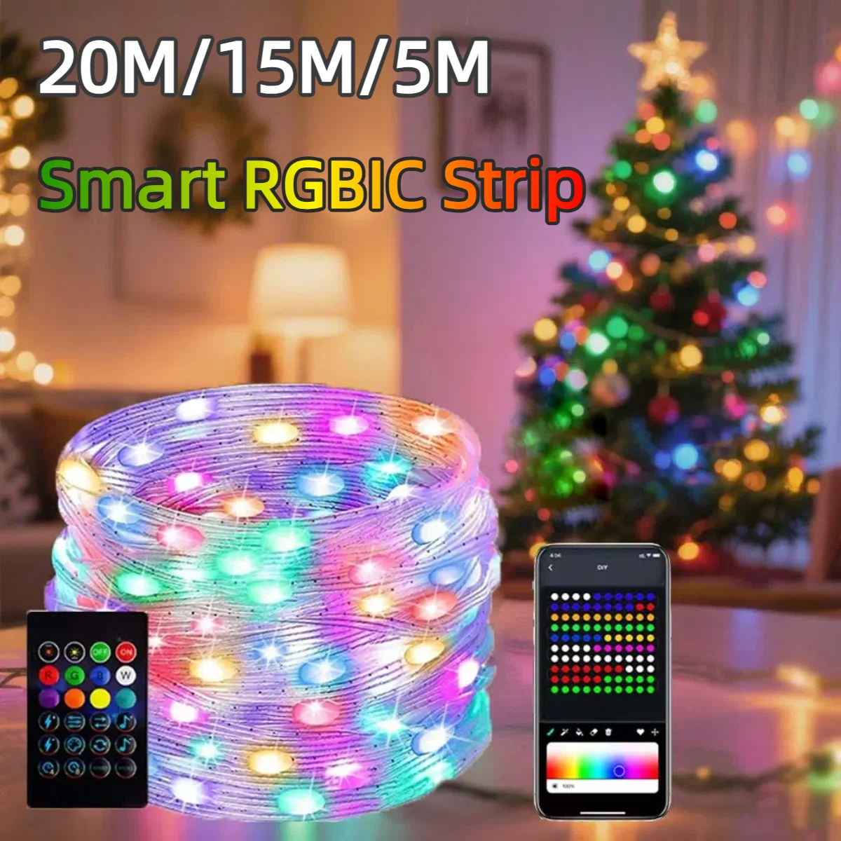Ws2812B - 20m/10m/5m inteligente usb 5v led string