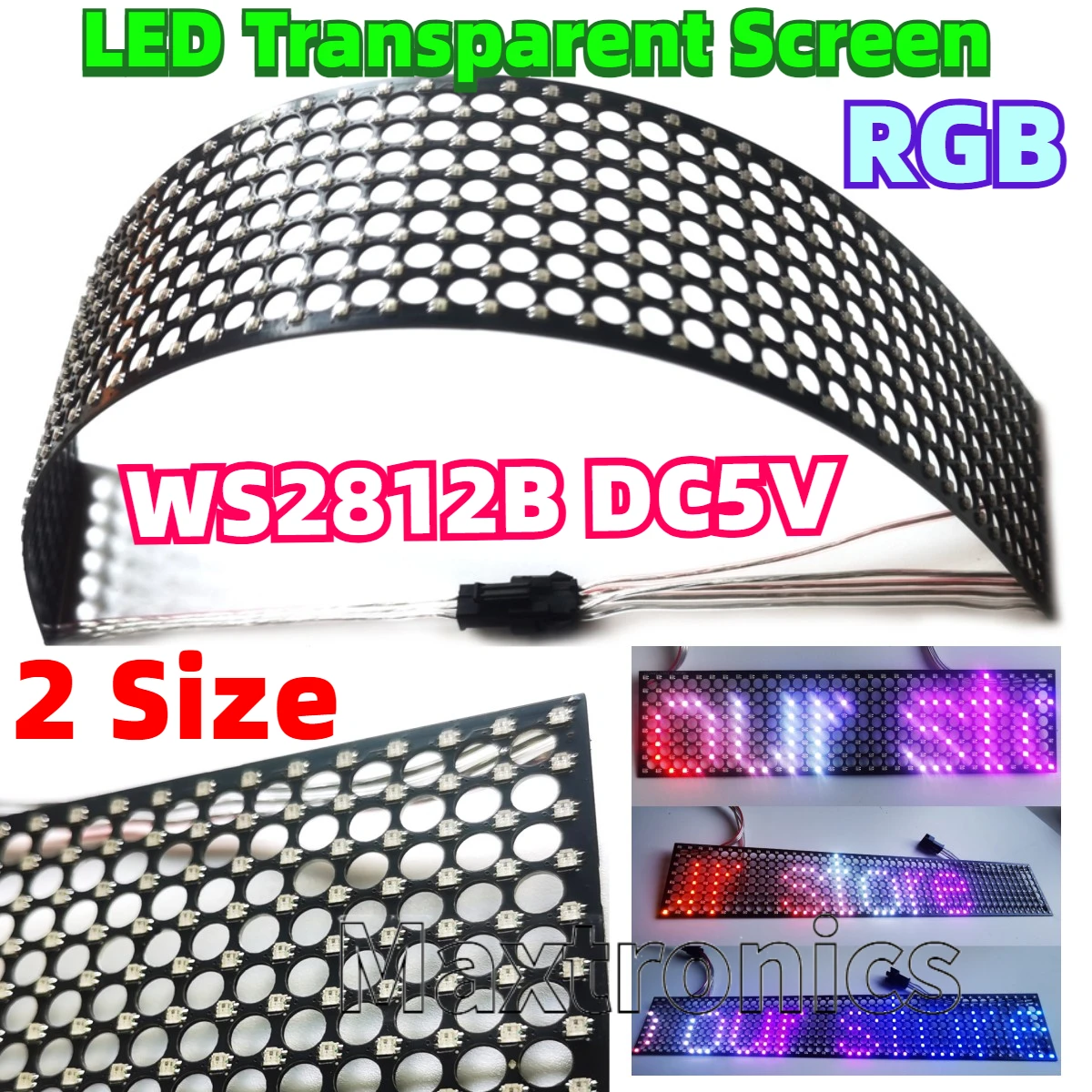 Ws2812B - Ws2812b led tela transparente colorida rgb