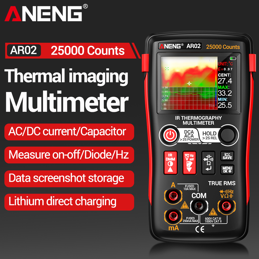 Tft Display 2.4 - Multímetro de Imagem Térmica ANENG com